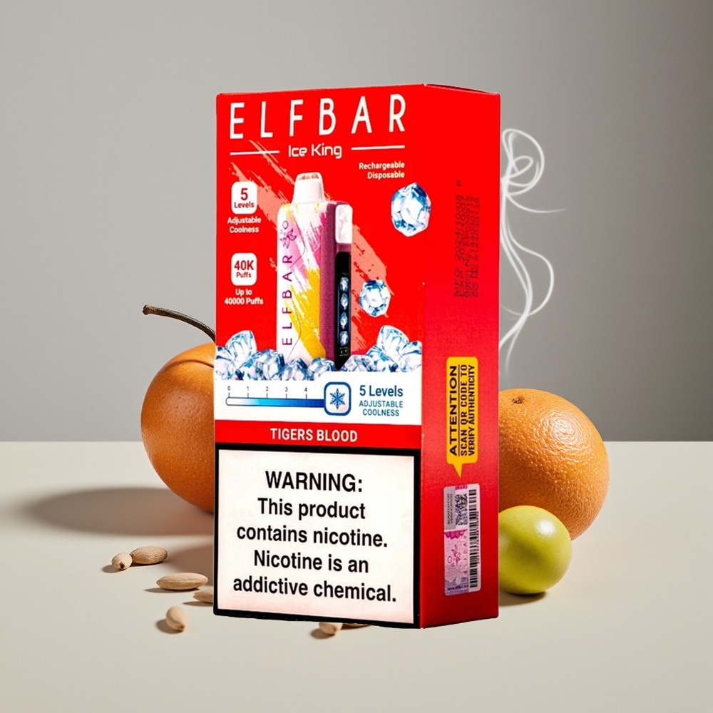 Elf Bar Ice King 40000 Puffs Justerbar Køling Tigers Blod Engros Danmark