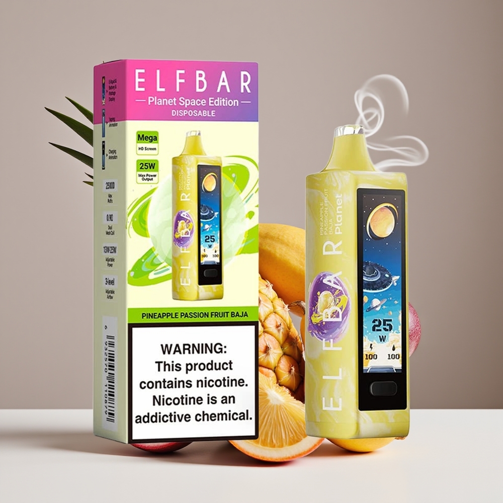 Elf Bar Planet 25000 Puffs Ananas Passionsfrugt Baja Engros Danmark Mesh Coil