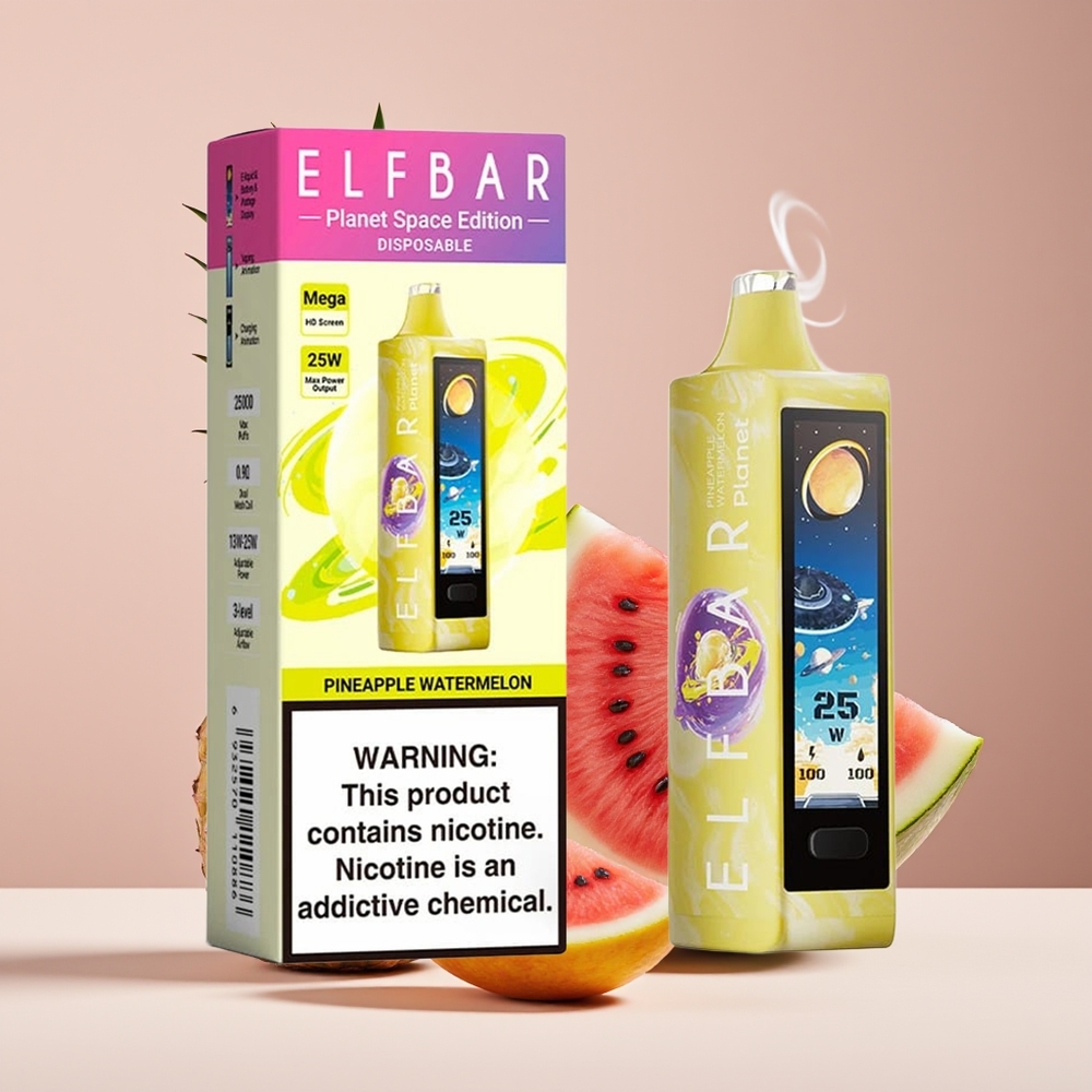 Elf Bar Planet 25000 Puffs Engros Danmark Disposable Vape Ananas Vandmelon Mesh