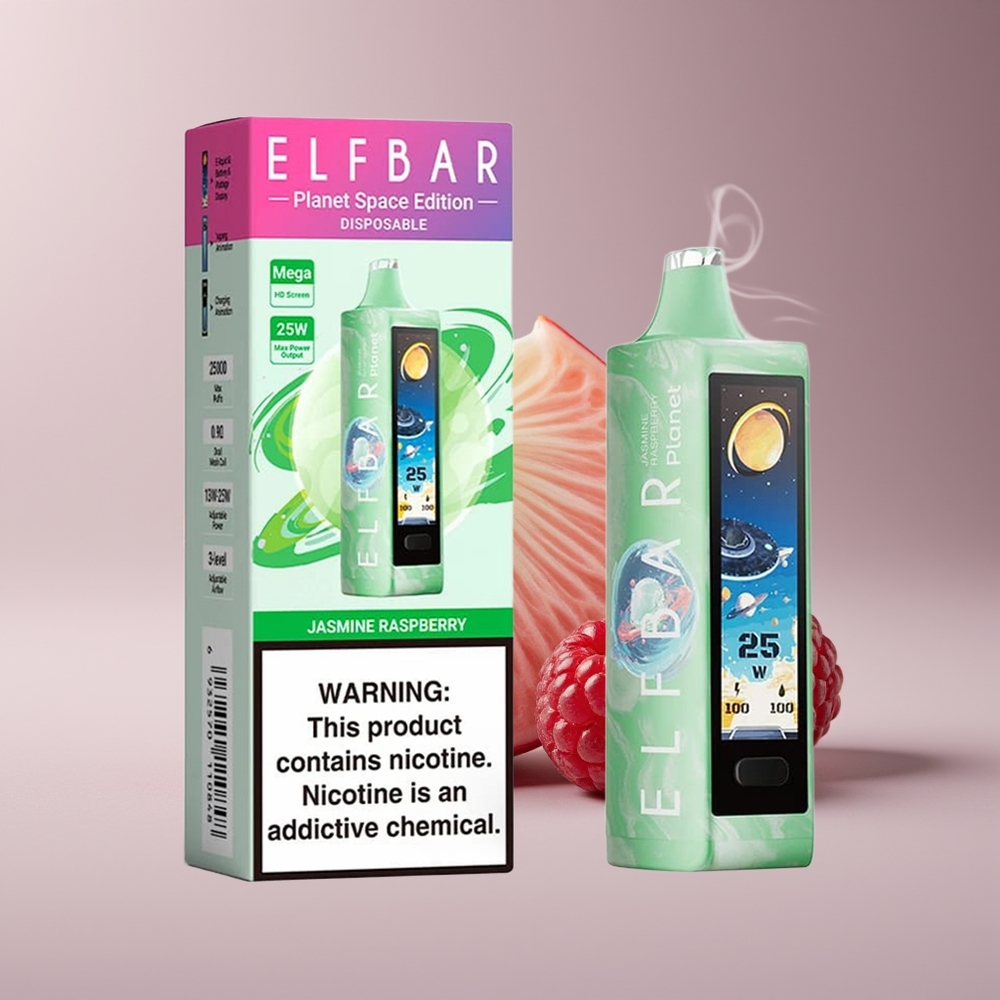 Elf Bar Planet 25000 Puffs Engros Danmark Disposable Vape Jasmin Hindbær Mesh