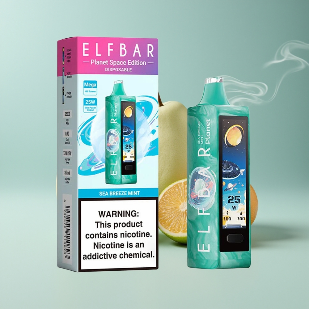 Elf Bar Planet 25000 Puffs Engros Danmark Mesh Søbris Mynte