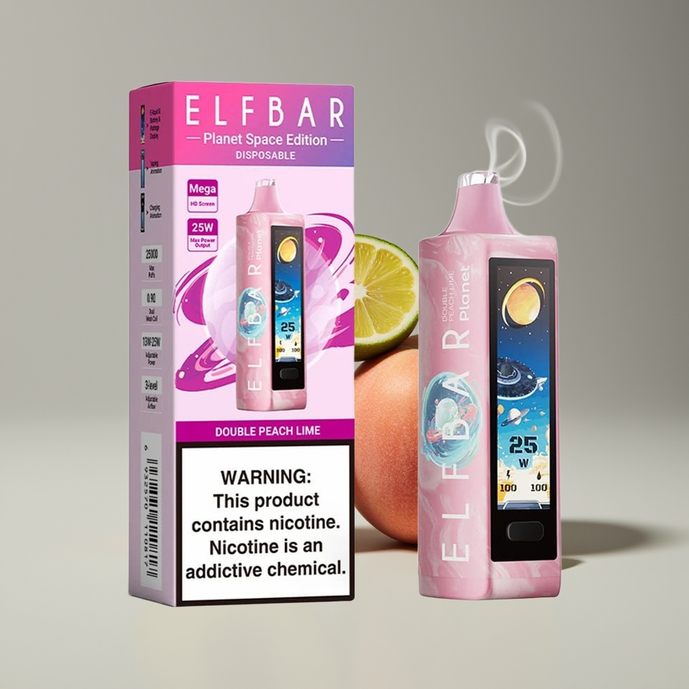 Elf Bar Planet 25000 Puffs Engros Danmark Opladbar Dobbelt Fersken Lime Mesh