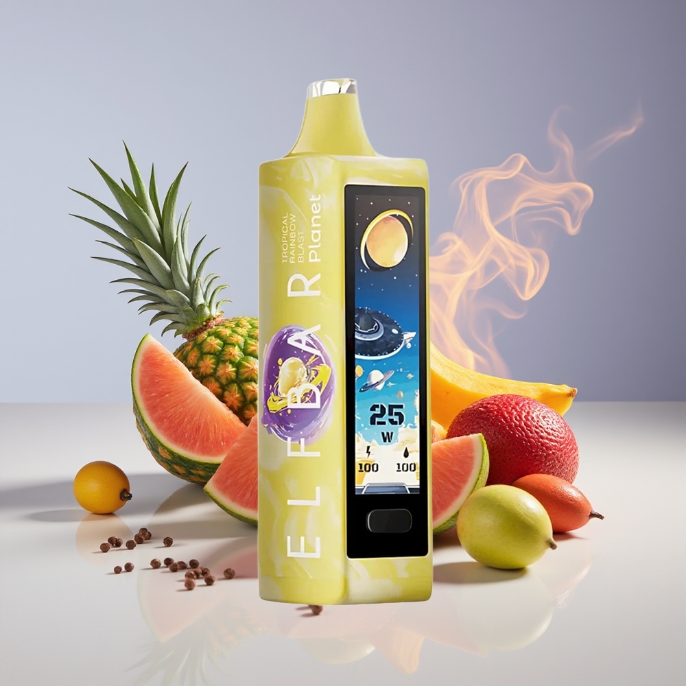 Elf Bar Planet 25000 Puffs Engros Danmark Opladningsbar Tropisk Regnbue Eksplosion Mesh