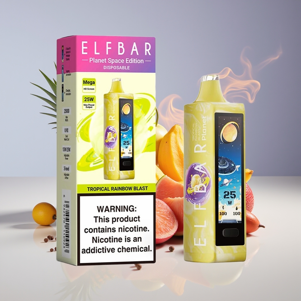 Elf Bar Planet 25000 Puffs Engros Danmark Opladningsbar Tropisk Regnbue Eksplosion Mesh