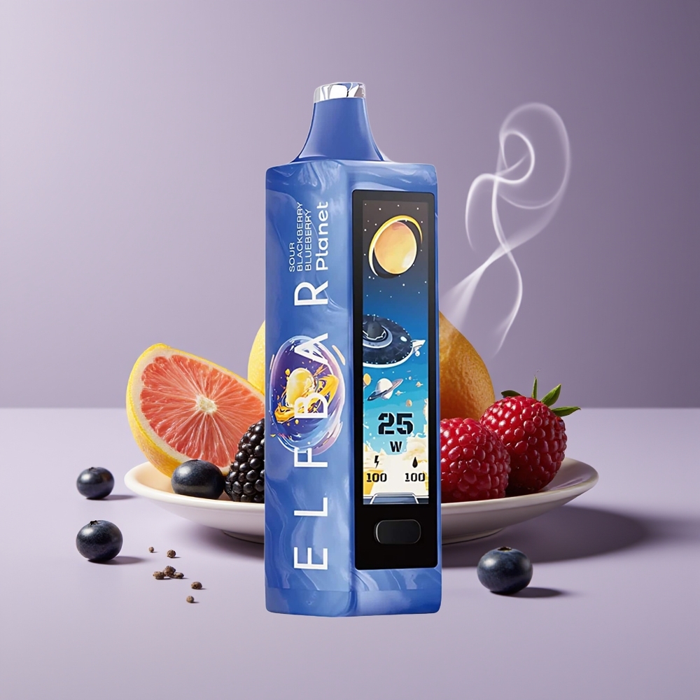 Elf Bar Planet 25000 Puffs Genopladelig Vape Sur Hindbær Blåbær Mesh Engros Danmark