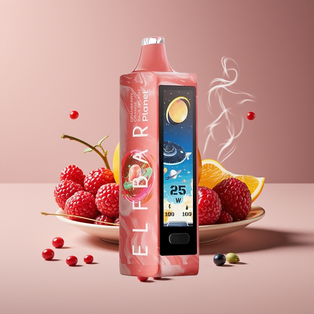 Elf Bar Planet 25000 Puffs Mesh Engros Danmark Tranebær Orange Baja Splash