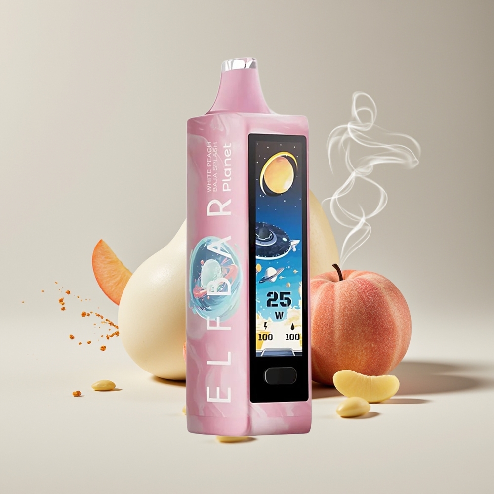 Elf Bar Planet 25000 Puffs Mesh Hvid Fersken Baja Splash Engros Danmark