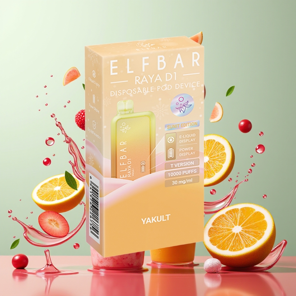 Elf Bar Raya D1 13000 Puffs Engangsdamp Yakult 18ml Engros Danmark