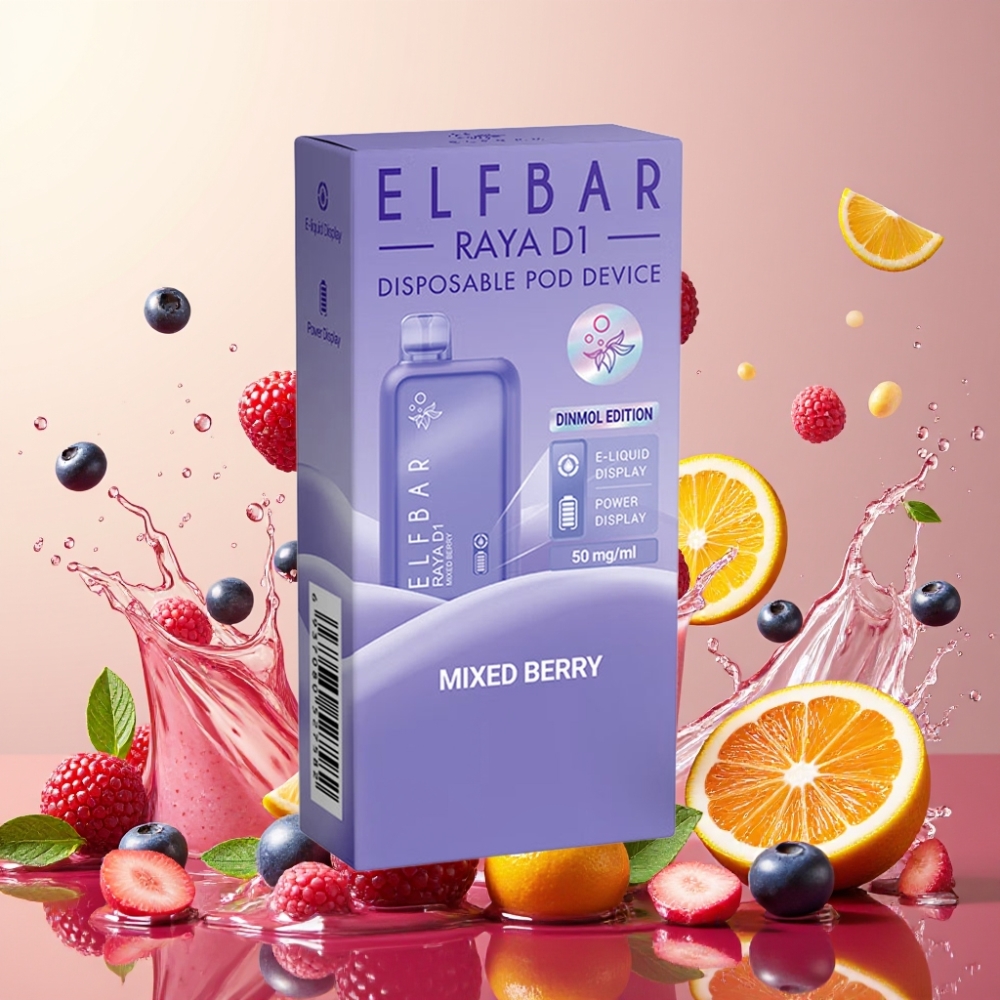 Elf Bar Raya D1 13000 Puffs Engros Danmark Genopladelig 650mAh Blandet Bær