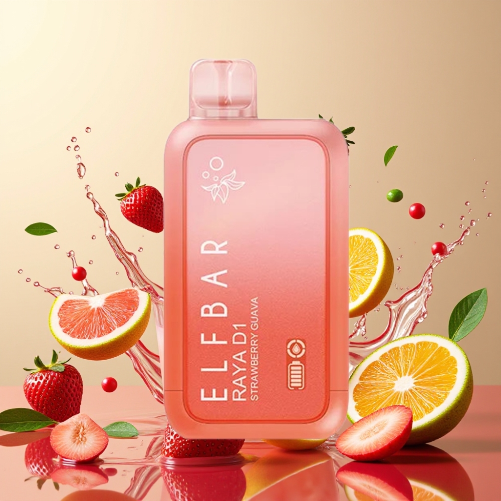 Elf Bar Raya D1 13000 Puffs Engros Danmark Jordbær Guava 18ml