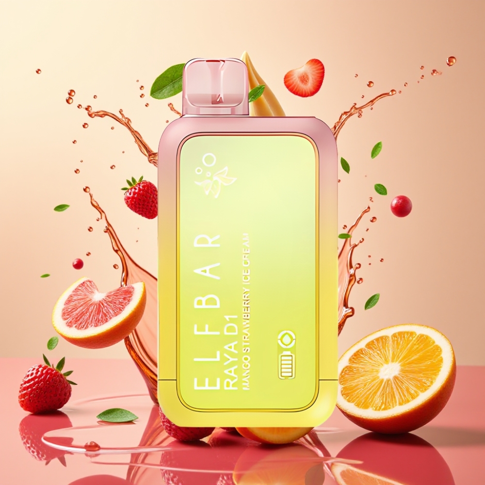 Elf Bar Raya D1 13000 Puffs Engros Danmark Mango Jordbær Iscreme Type-C Opladning