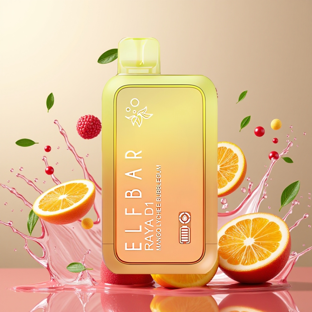 Elf Bar Raya D1 13000 Puffs Engros Danmark Mango Lychee Tyggeligum 18ml
