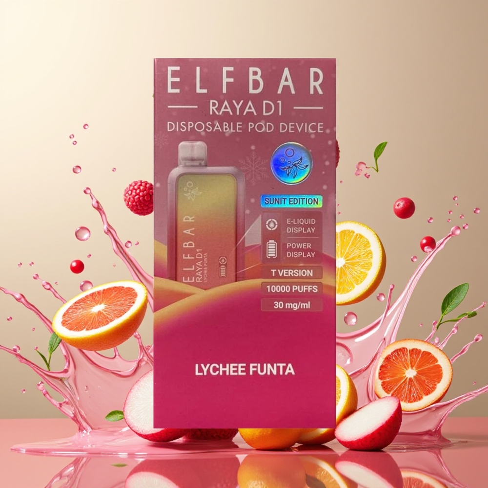 Elf Bar Raya D1 13000 Puffs Engros Danmark Type-C Litchi Funta
