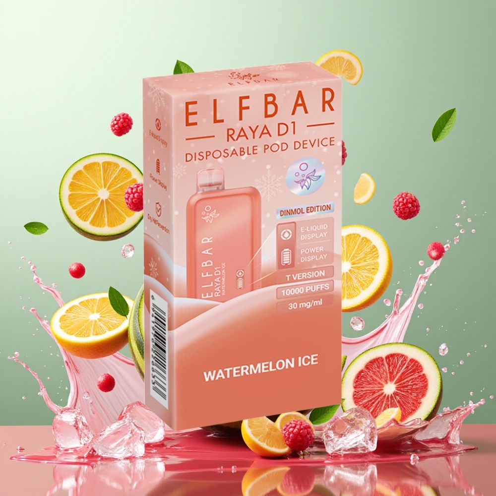 Elf Bar Raya D1 13000 Puffs Engros Danmark Vandmelon Is 18ml