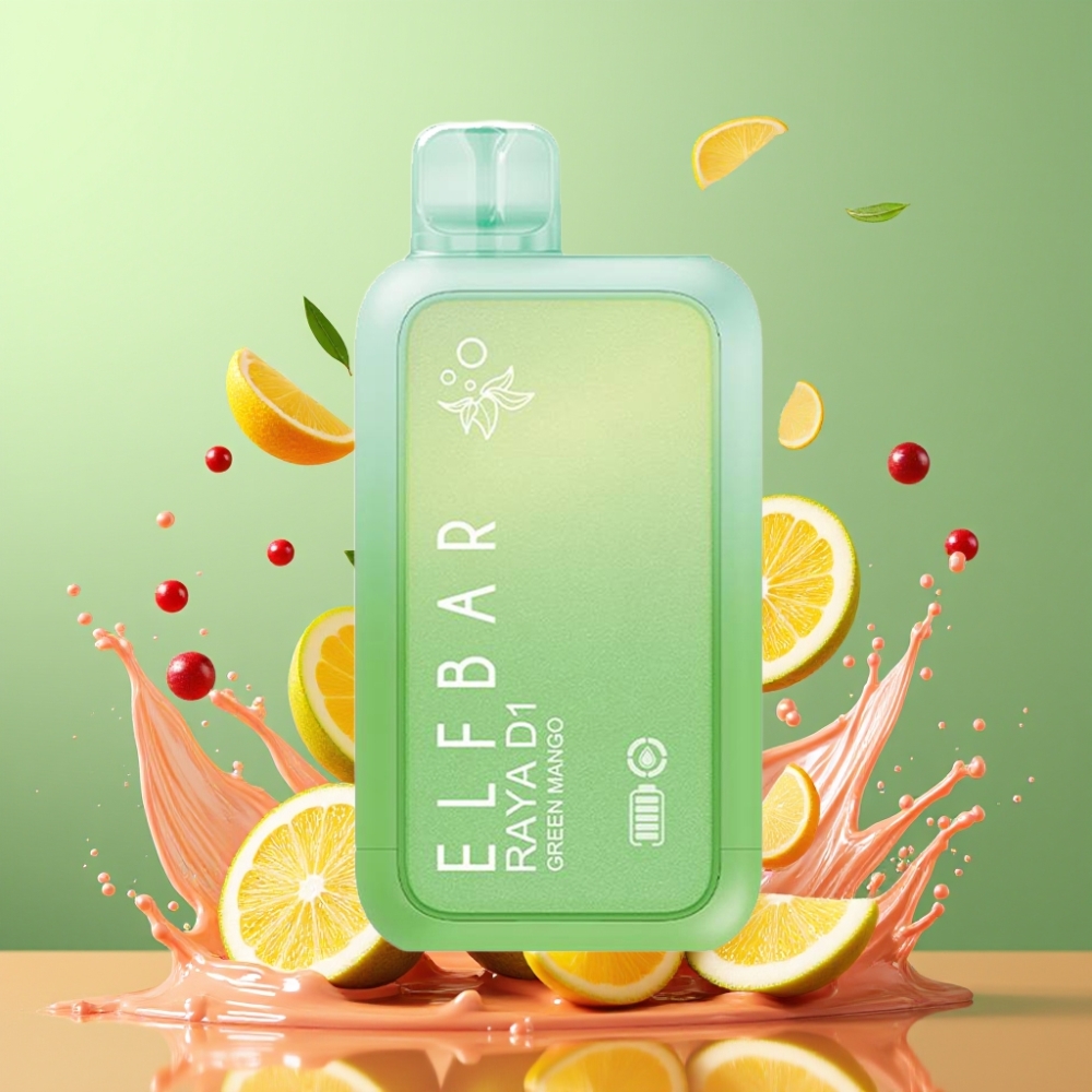 Elf Bar Raya D1 13000 Puffs Genopladelig Engros Danmark Grøn Mango