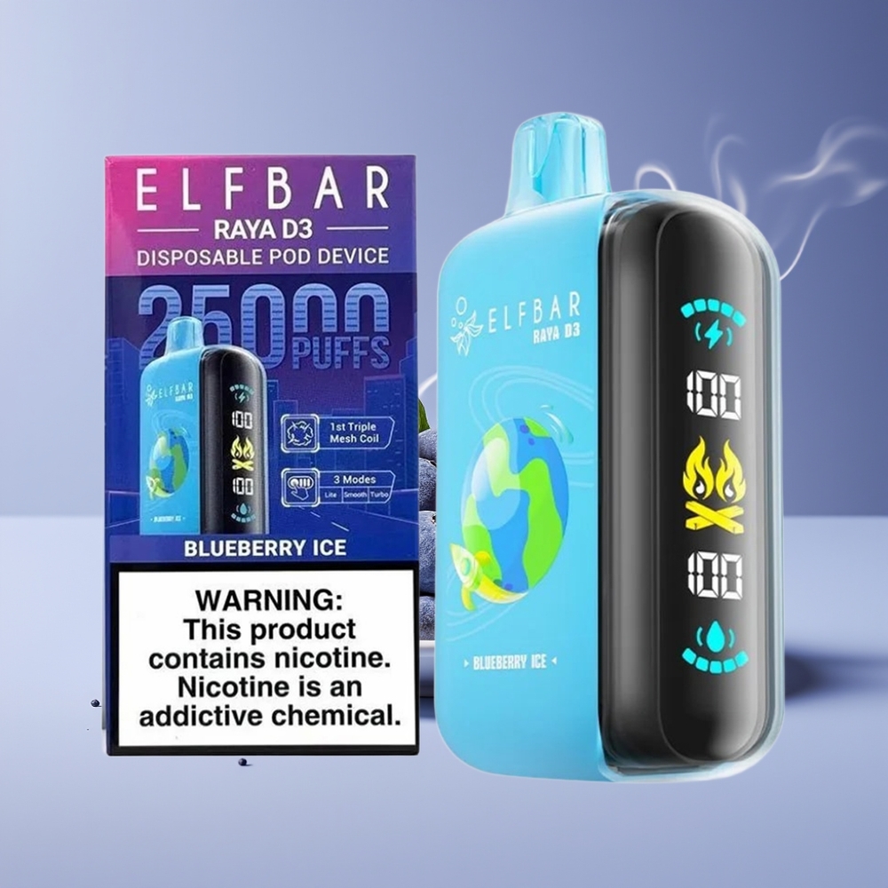 ELF BAR RAYA 25000 Puffs Type-C Engros Danmark Disposable Vape Blåbær Is