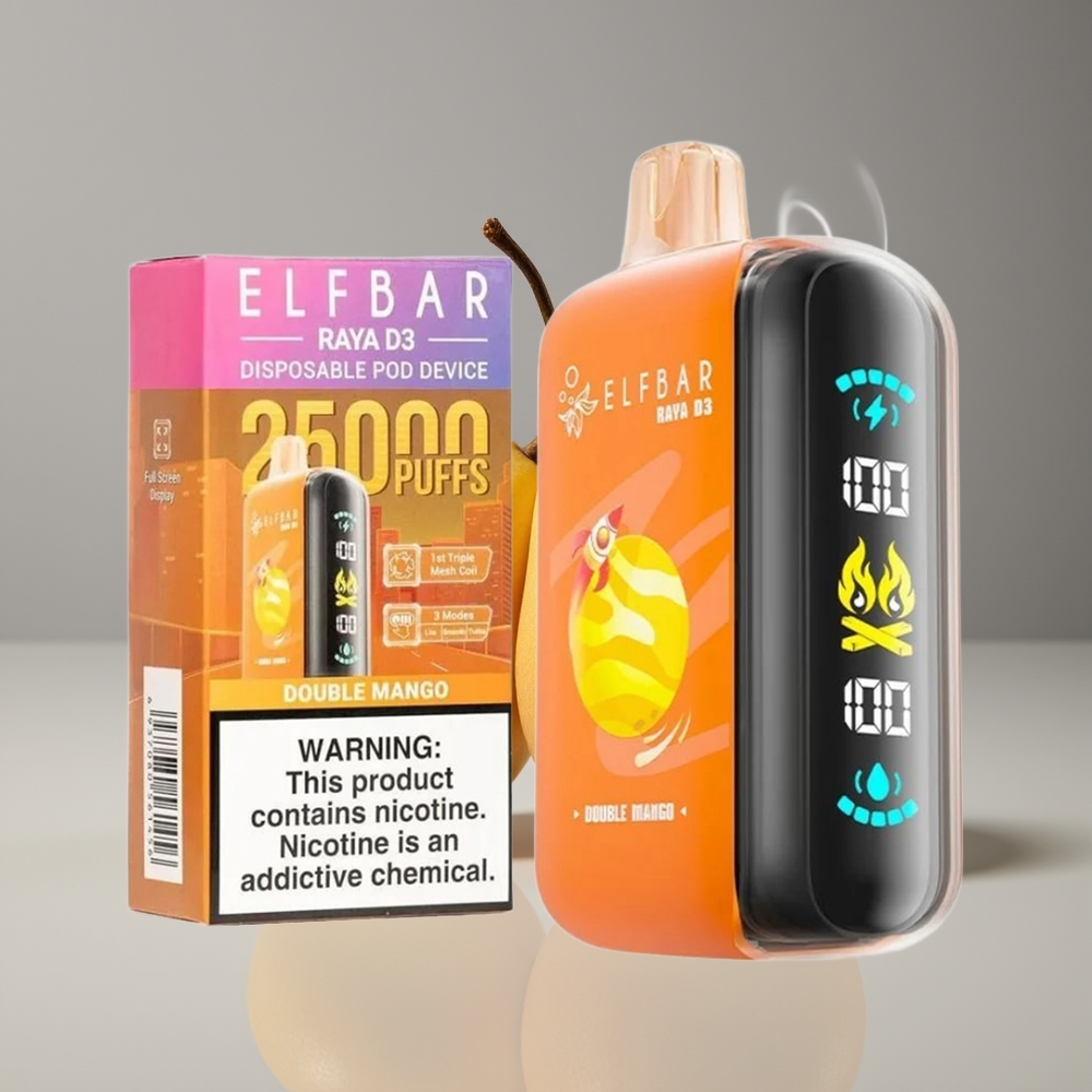 ELF BAR RAYA D3 25000 Puffs Engros Danmark 23ml Dobbelt Mango Disposable Vape