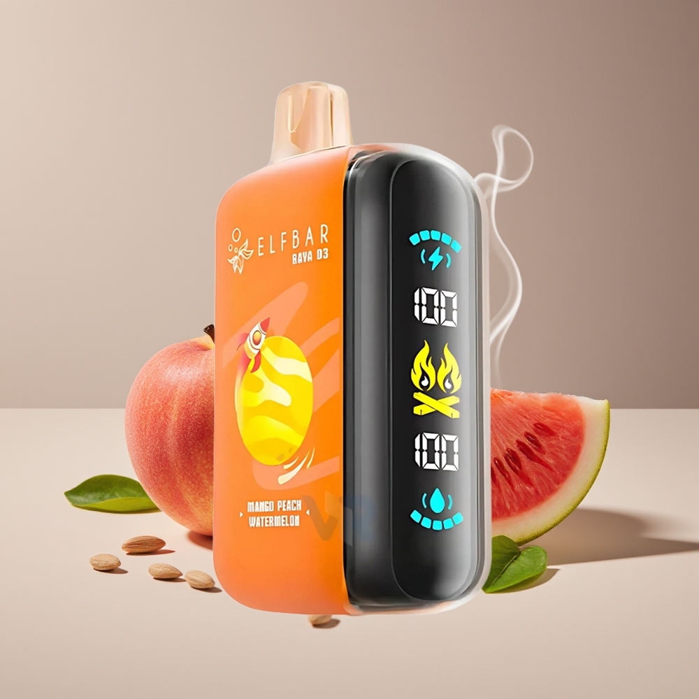 ELF BAR RAYA D3 25000 Puffs Engros Danmark 23ml Mango Fersken Vandmelon