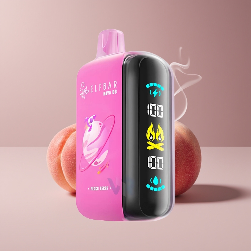 ELF BAR RAYA D3 25000 Puffs Engros Danmark Type-C Fyldt med Fersken Bær 23ml