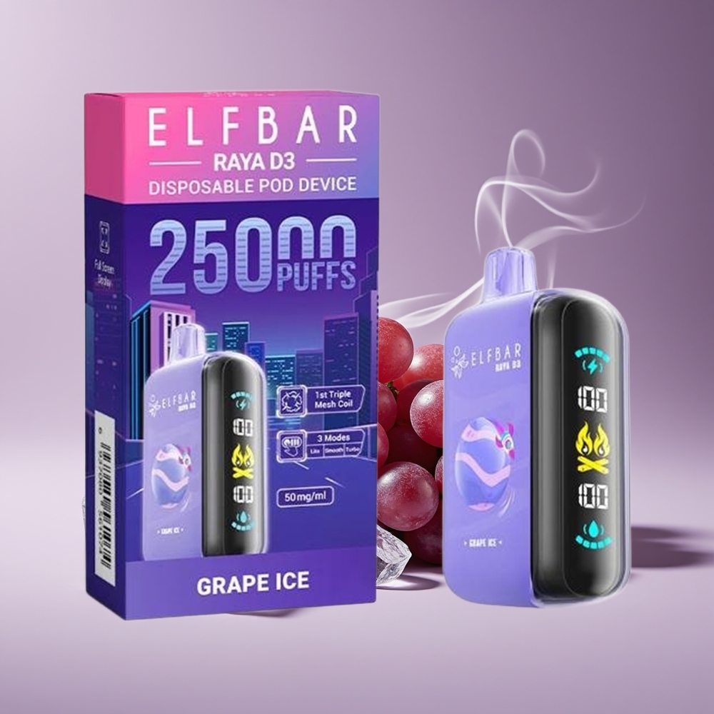 ELF BAR RAYA D3 25000 Puffs Engros Danmark Type-C Genanvendelig Vape Vindrueis