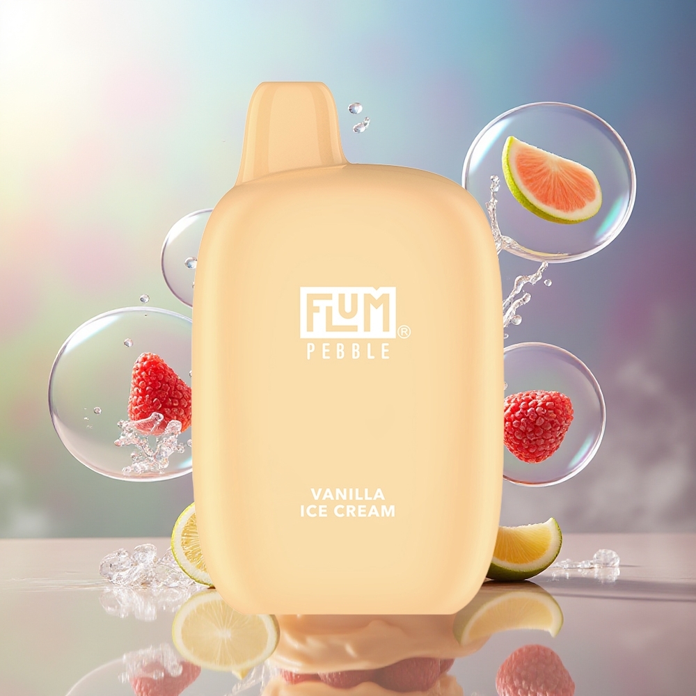 FLUM Pebble 6000 Puffs 10ml Engros Danmark Vaniljeis