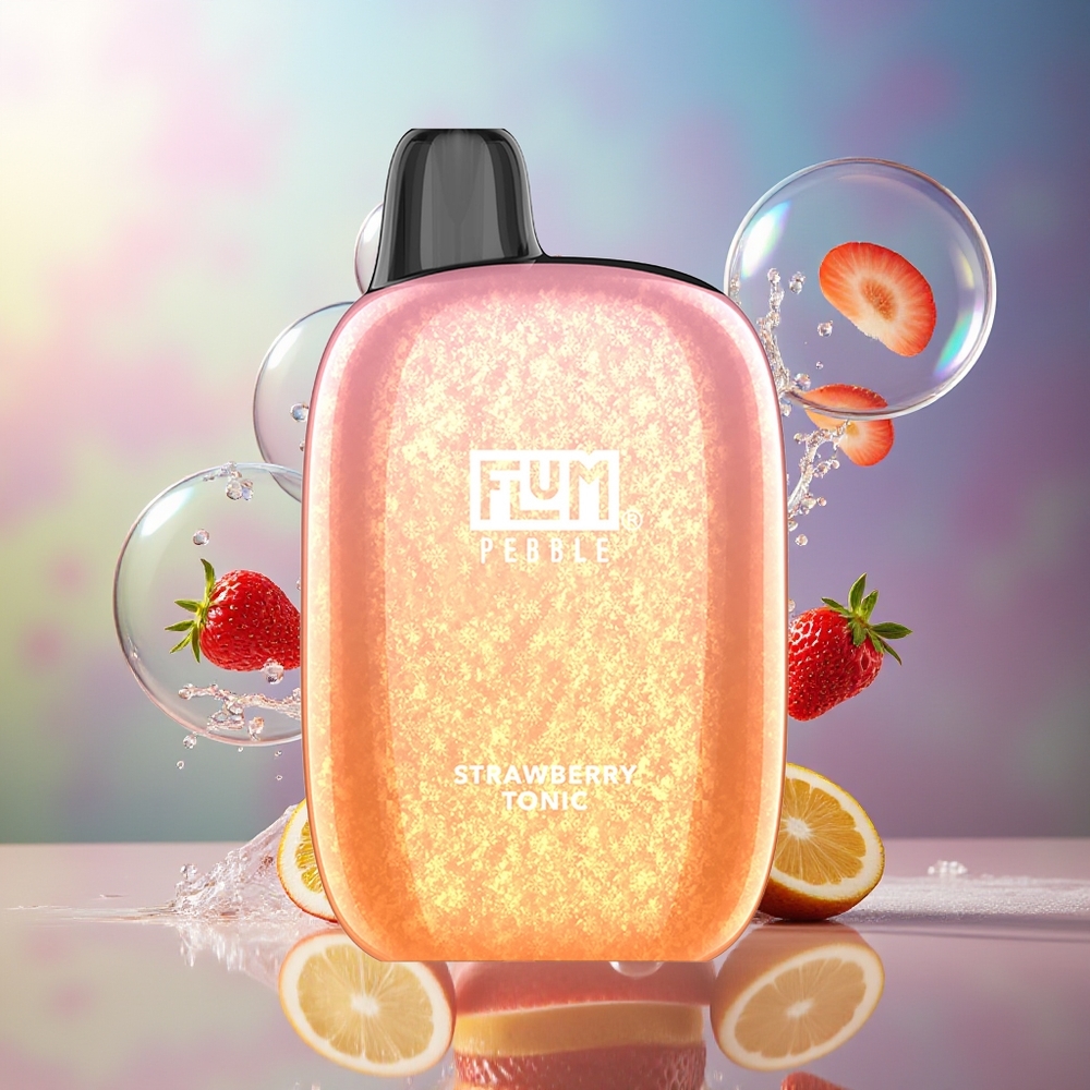 FLUM Pebble 6000 Puffs Jordbær Tonik 10ml Engros Danmark