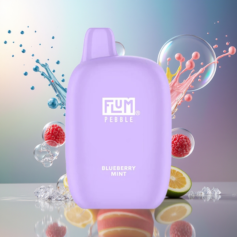 FLUM Pebble 6000 Pust 10ml Blåbær Mynte Engros Danmark