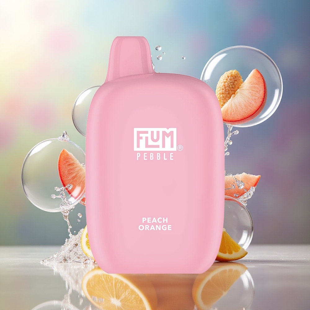 FLUM Pebble 6000 Pust 10ml Engros Danmark Fersken Appelsin