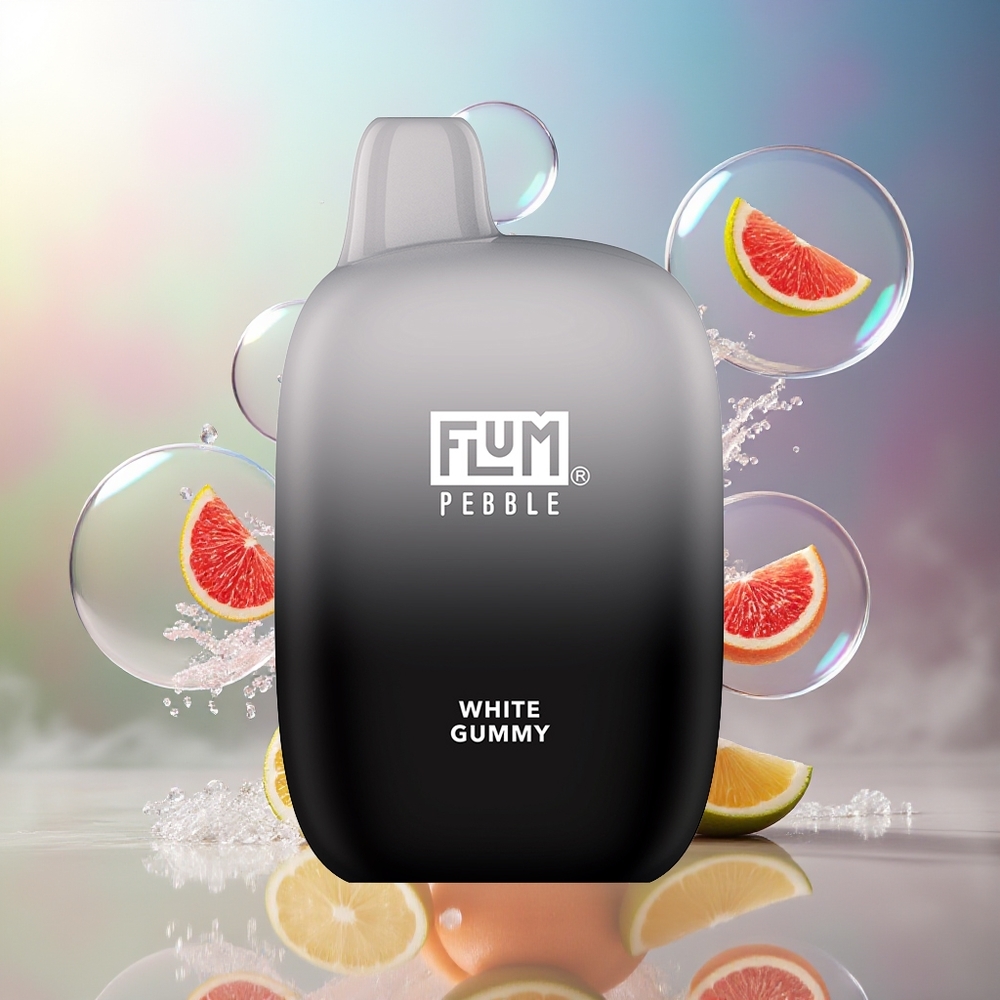 FLUM Pebble 6000 Pust 10ml Hvid Gummibamse Engros Danmark