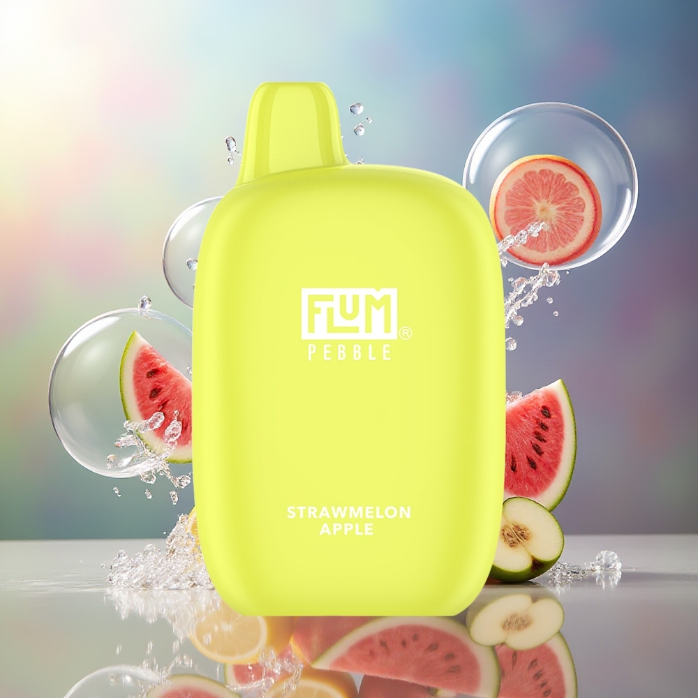 FLUM Pebble 6000 Pust Jordbær Æble 10ml Engros Danmark