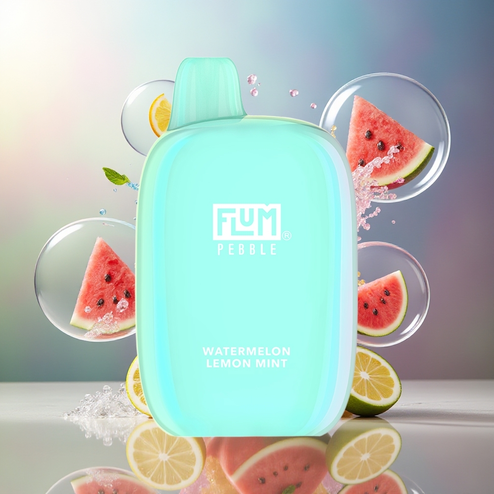 FLUM Pebble 6000 Pust Vandmelon Citron Mynte 10ml Engros Danmark