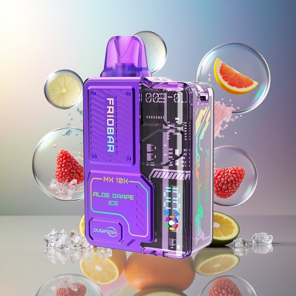 FRIOBAR MX 10K Engros Danmark Engangs Vape Aloe Grape Is Justerbar Luftstrøm