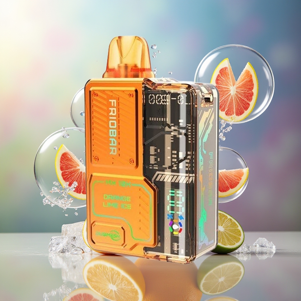 FRIOBAR MX 10K Engros Danmark Engangs Vape Appelsin Lime Is Justerbar Luftgennemstrømning