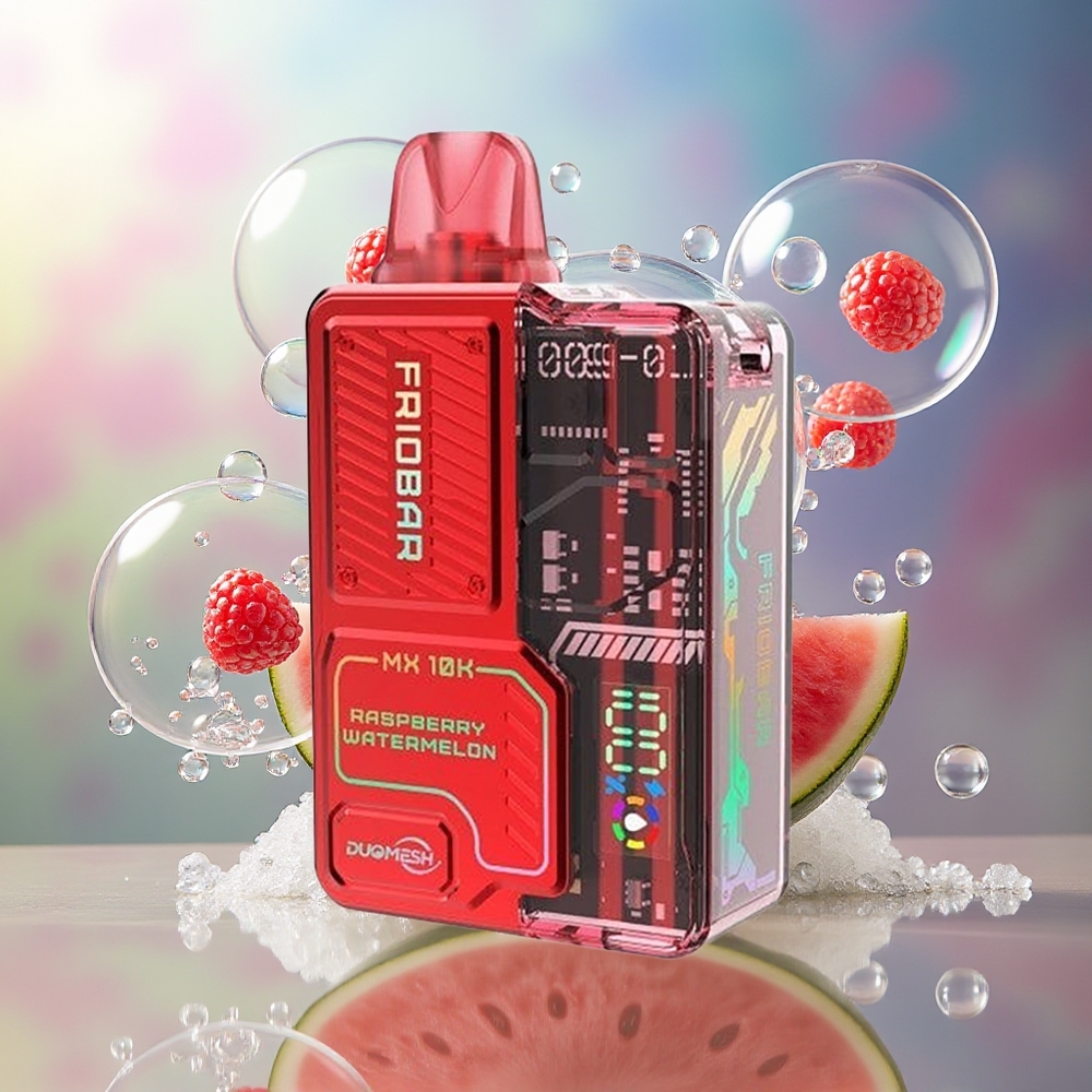 FRIOBAR MX 10K Engros Danmark Engangs Vape Hindbær Vandmelon 1.0ohm