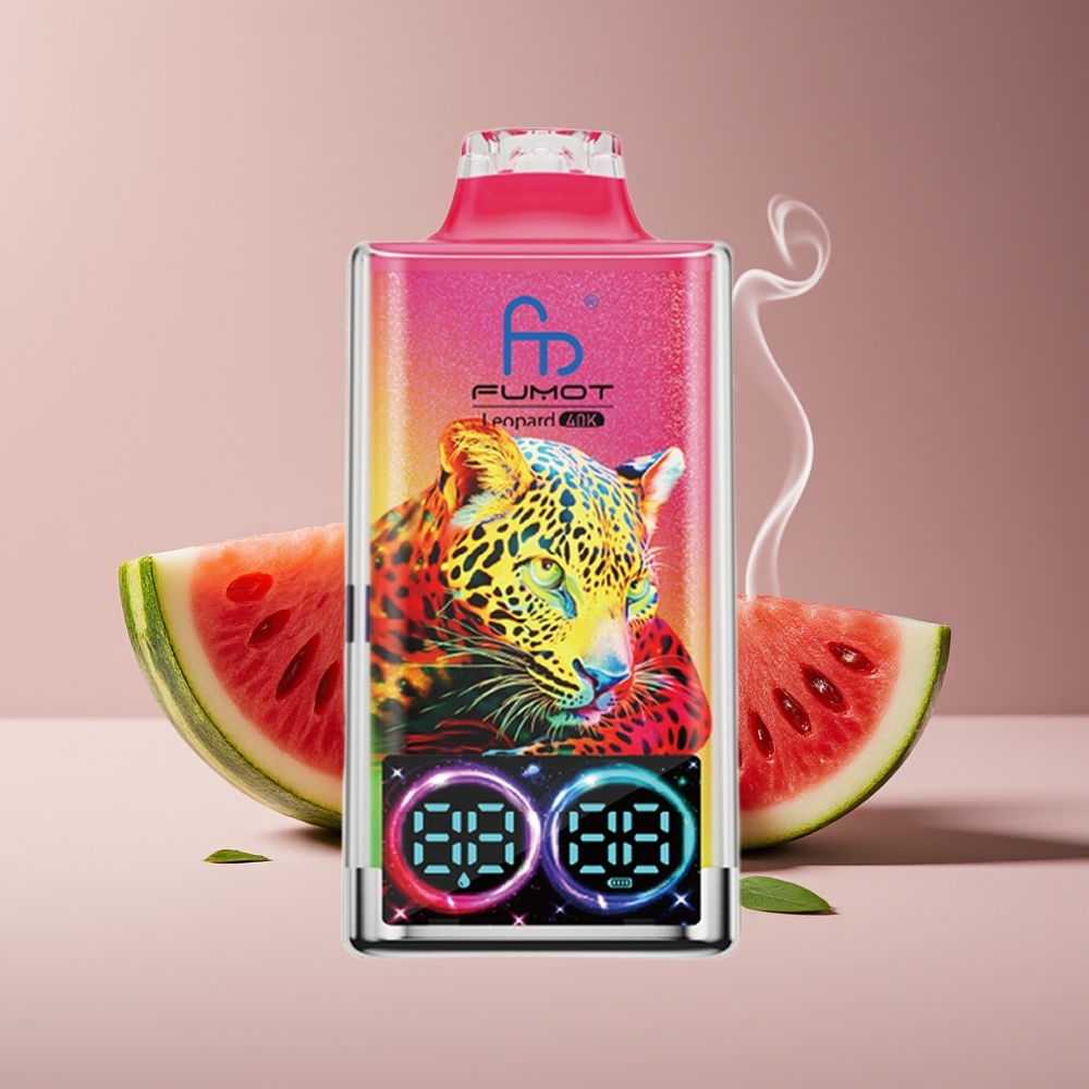 Fumot Leopard 40K Puffs 5% Nicotine Engros Danmark Jordbær Vandmelon
