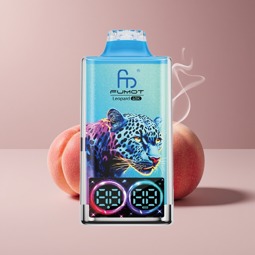 Fumot Leopard 40K Puffs Engros Danmark 5% Nikotin Fersken Bær Dual Mesh