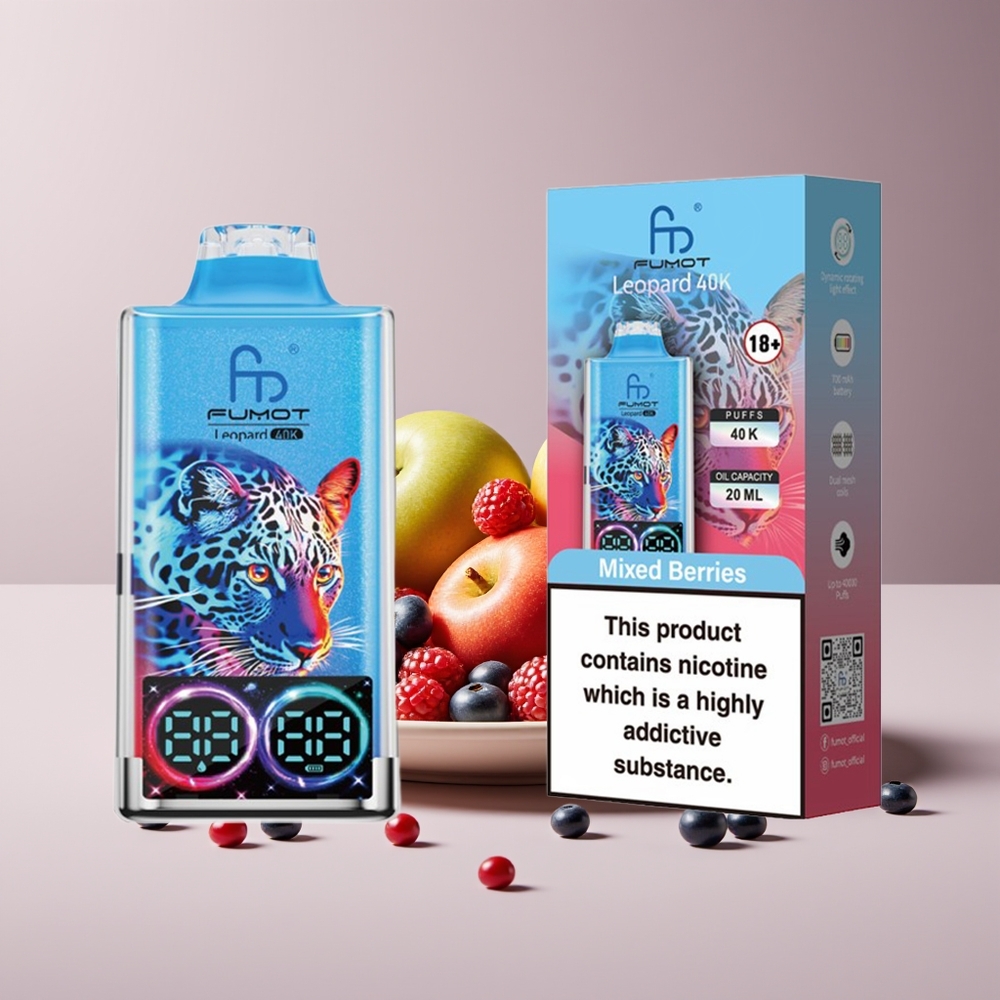 Fumot Leopard 40K Puffs Engros Danmark Engangs Vape Blandede Bær 5% Nicotine