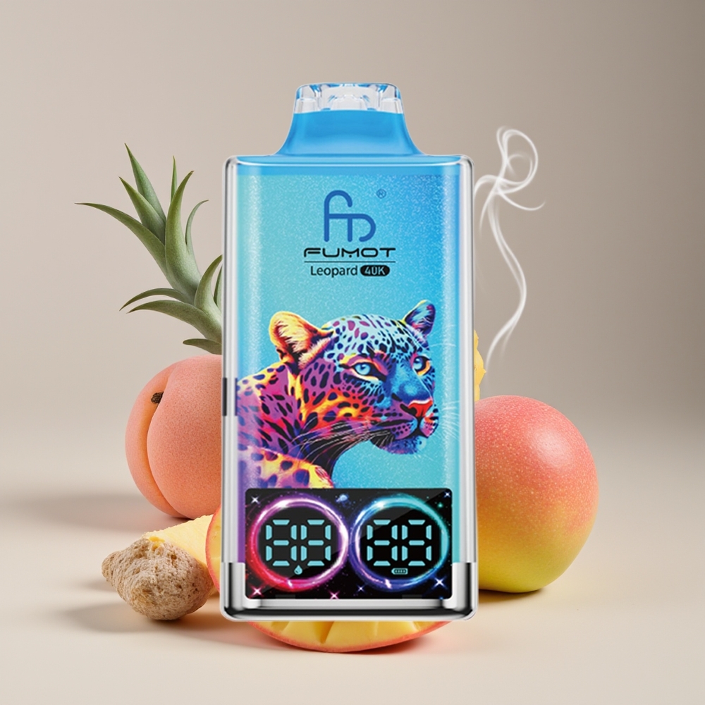 Fumot Leopard 40K Puffs Engros Danmark Peachy Mango Ananas Dual Mesh