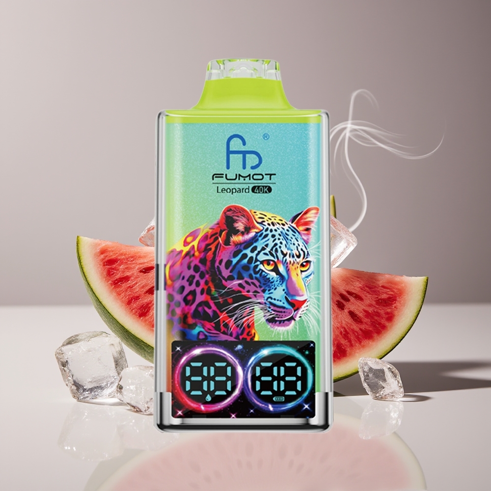 Fumot Leopard 40K Puffs Engros Danmark Vandmelon Is 5% Nicotine Dual Mesh