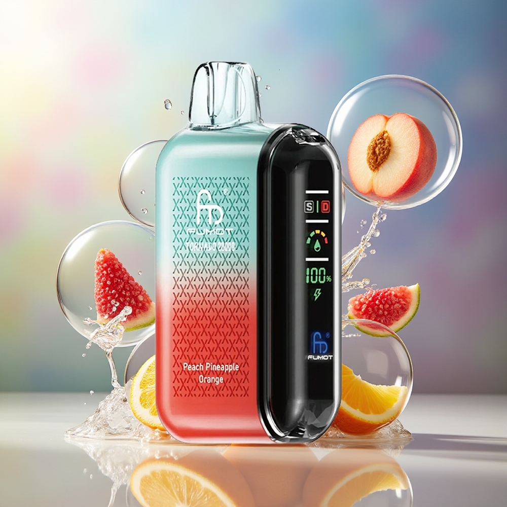 Fumot Tornado 20000 Puffs 850mAh Fersken Ananas Appelsin Engros Danmark