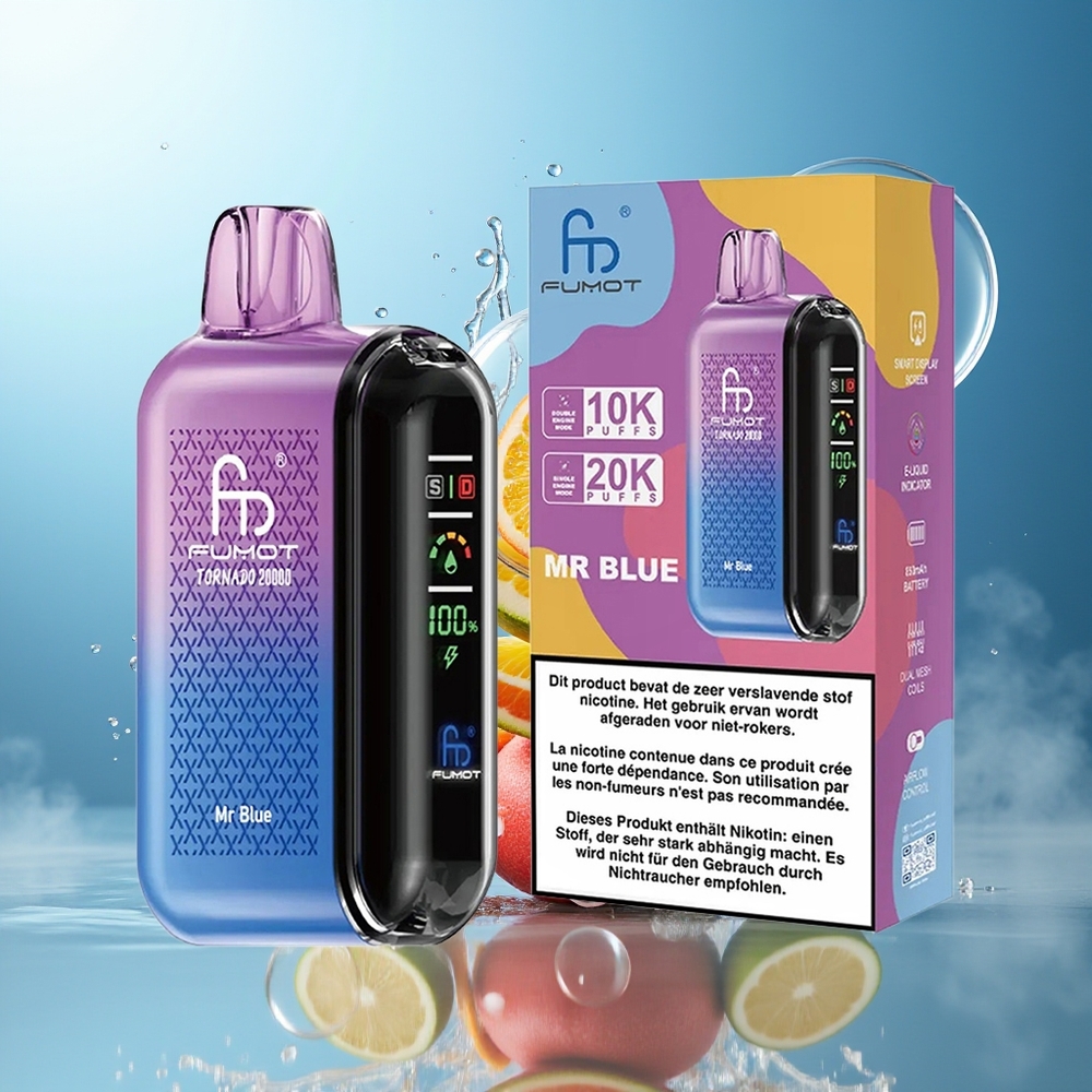 Fumot Tornado 20000 Puffs Dual Mesh Engros Danmark Mr Blå