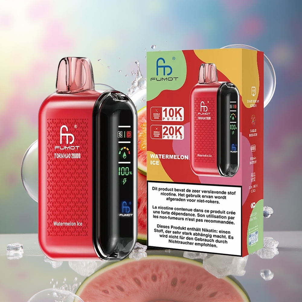 Fumot Tornado 20000 Puffs Dual Mesh Vandmelon Is Engros Danmark