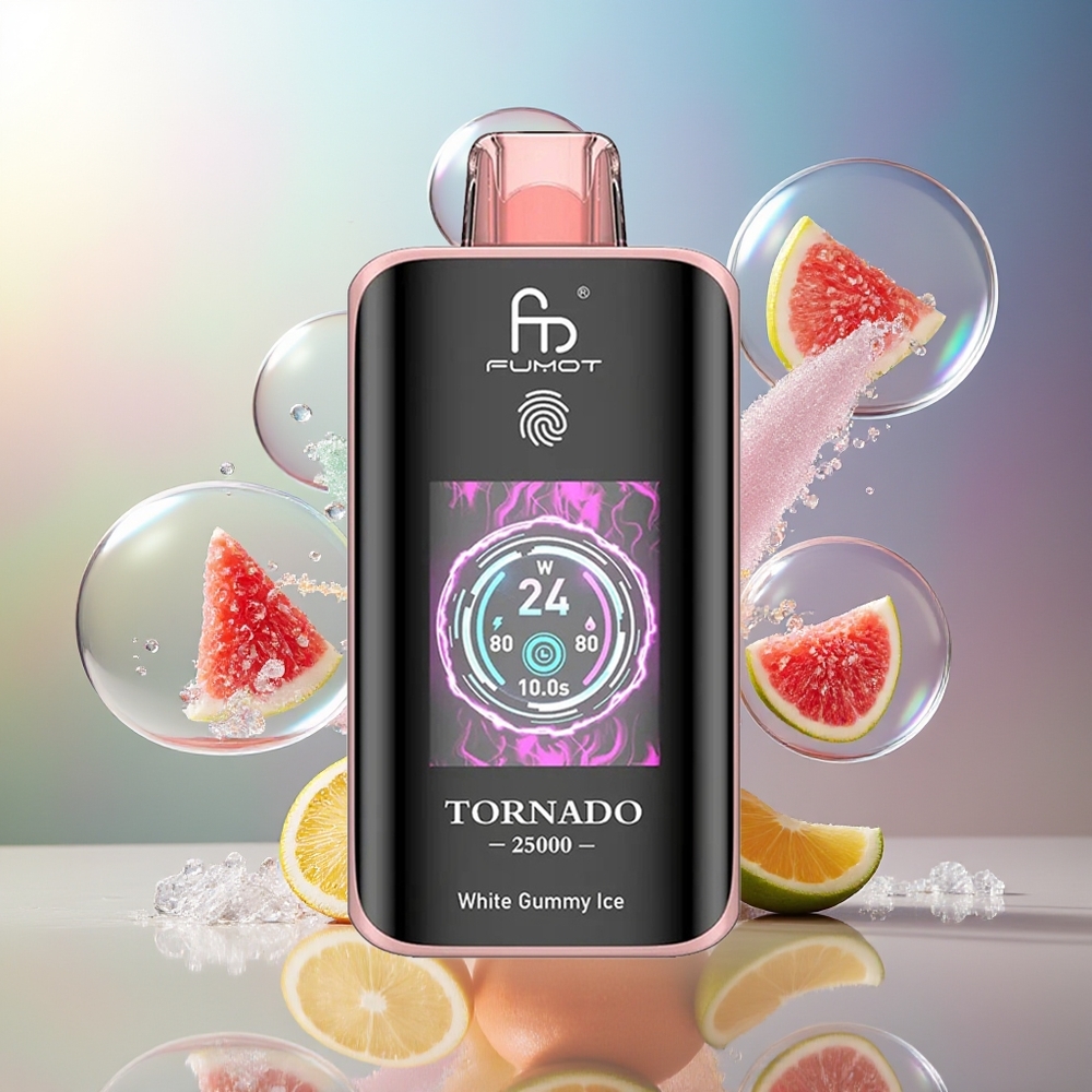 Fumot Tornado 25000 Puffs 20ml Engros Danmark Hvid Gummy Is