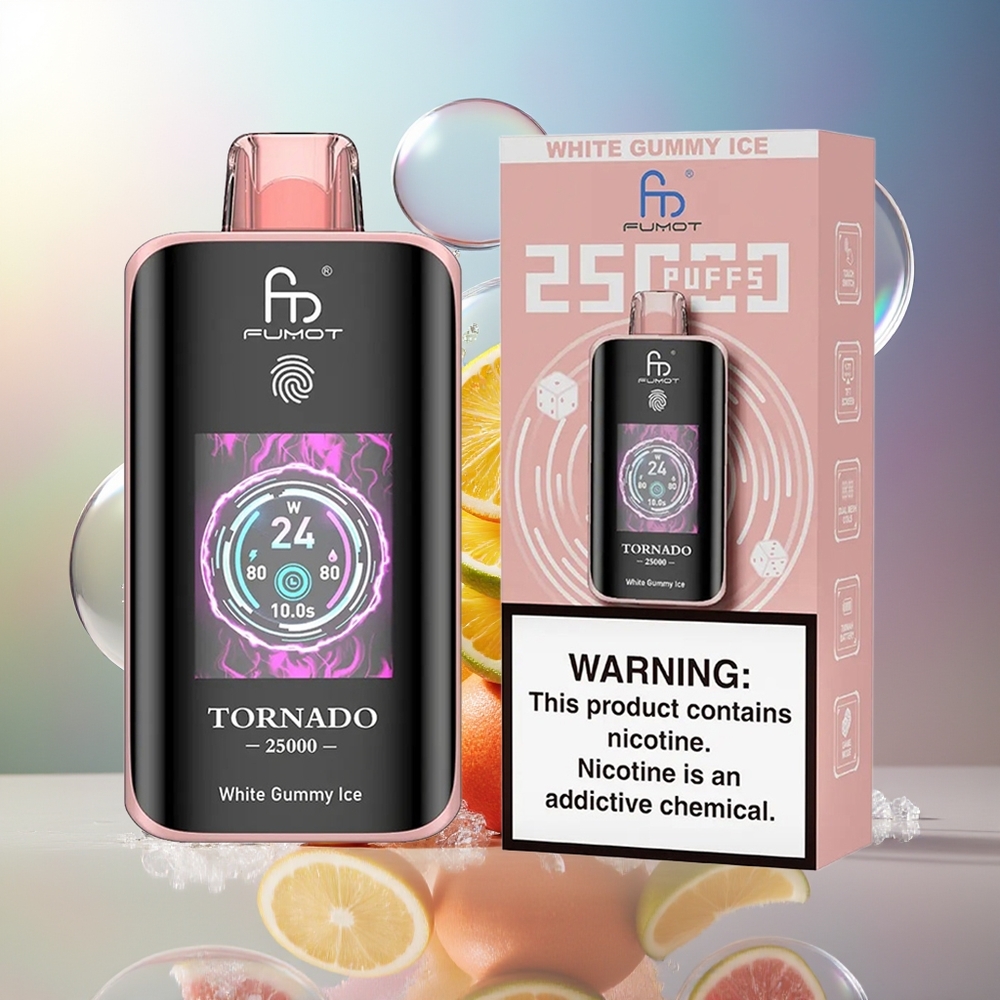 Fumot Tornado 25000 Puffs 20ml Engros Danmark Hvid Gummy Is