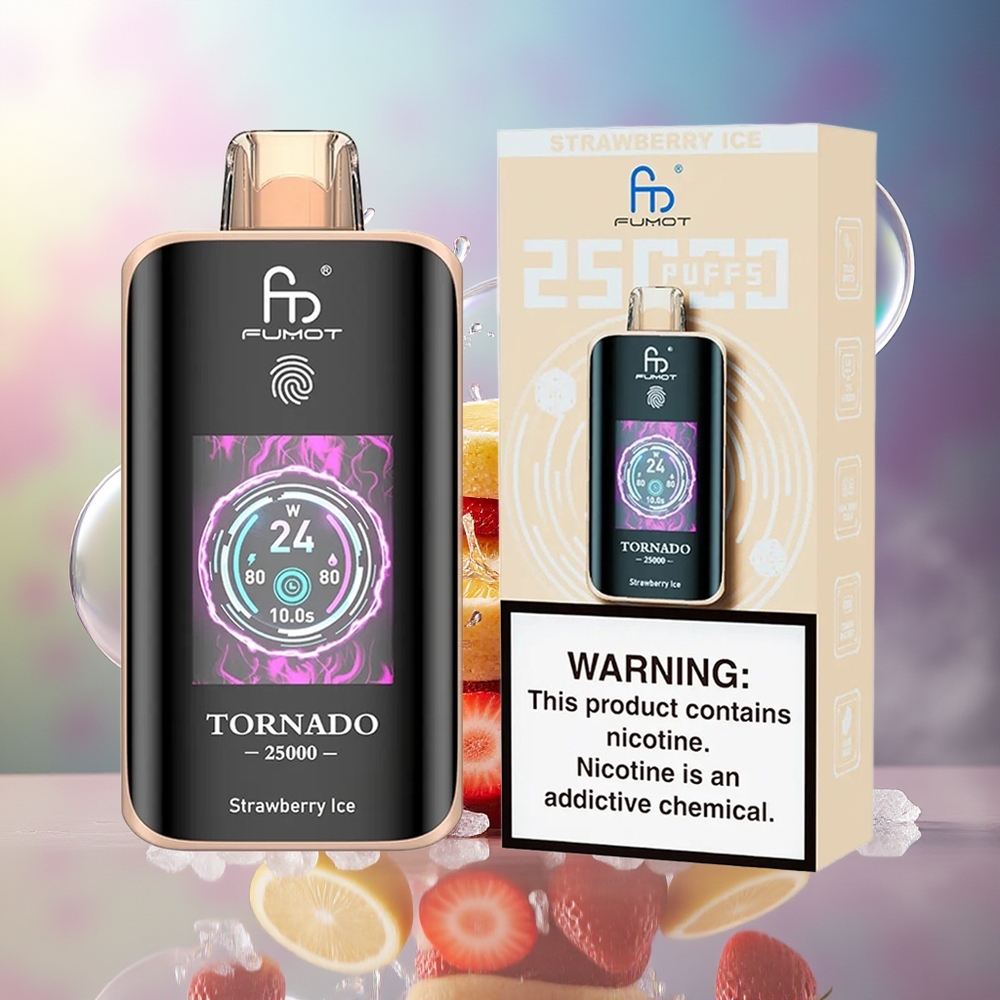 Fumot Tornado 25000 Puffs 700mAh Engros Danmark Jordbær Is