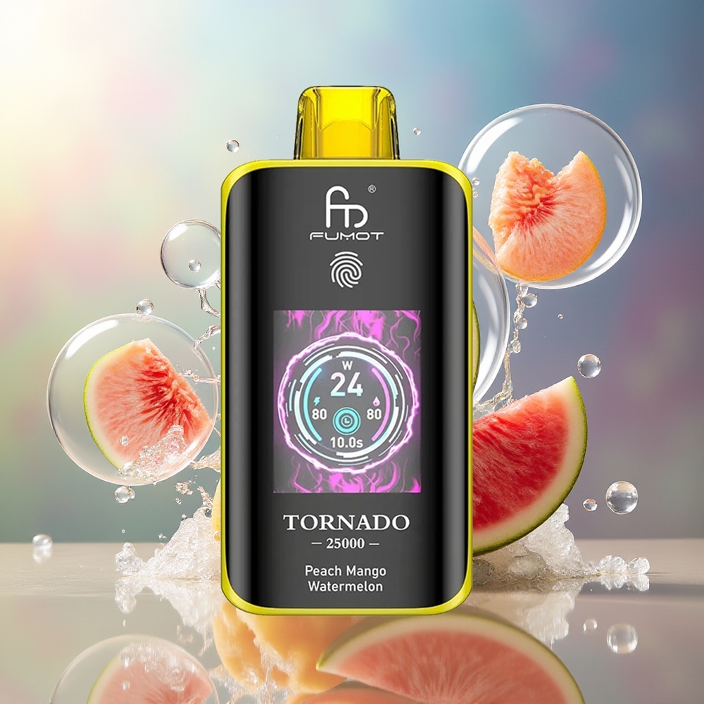 Fumot Tornado 25000 Puffs 700mAh Fersken Mango Vandmelon Engros Danmark