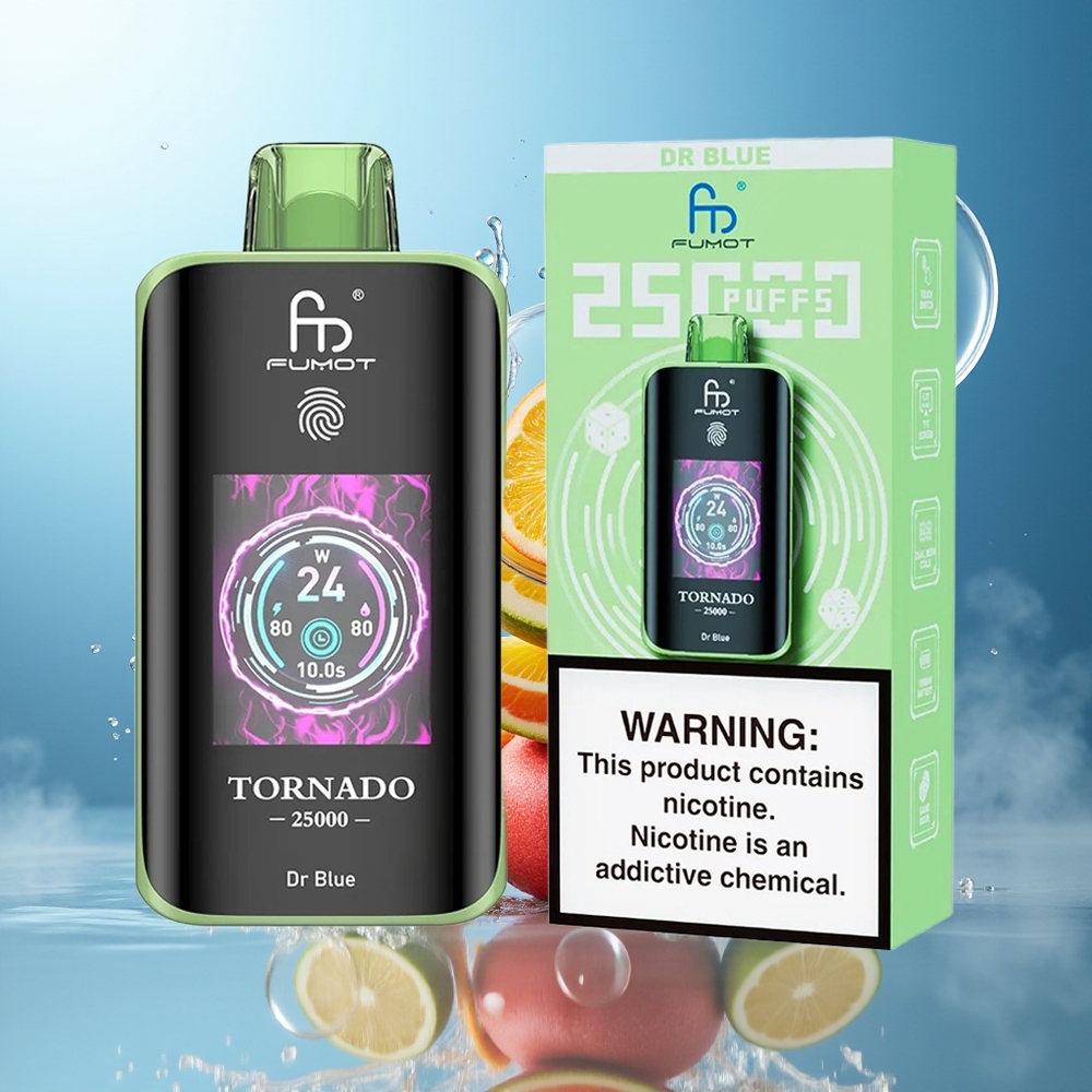 Fumot Tornado 25000 Puffs 700mAh Genopladelig Dr Blå Engros Danmark