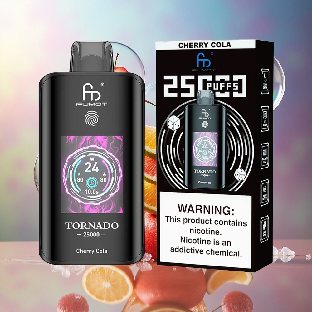 Fumot Tornado 25000 Puffs 700mAh Genopladelig Engros Danmark Kirsebær Cola