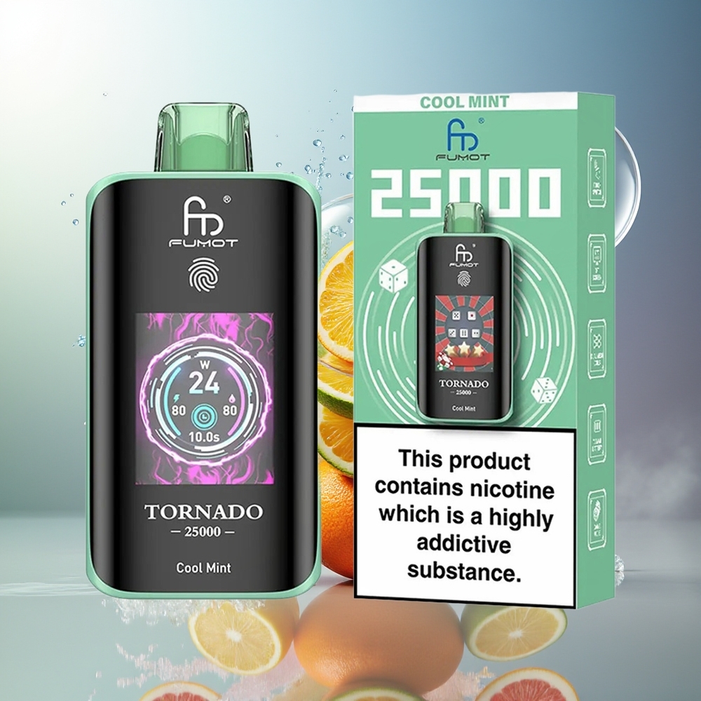 Fumot Tornado 25000 Puffs 700mAh Opladningsbar Cool Mint Engros Danmark
