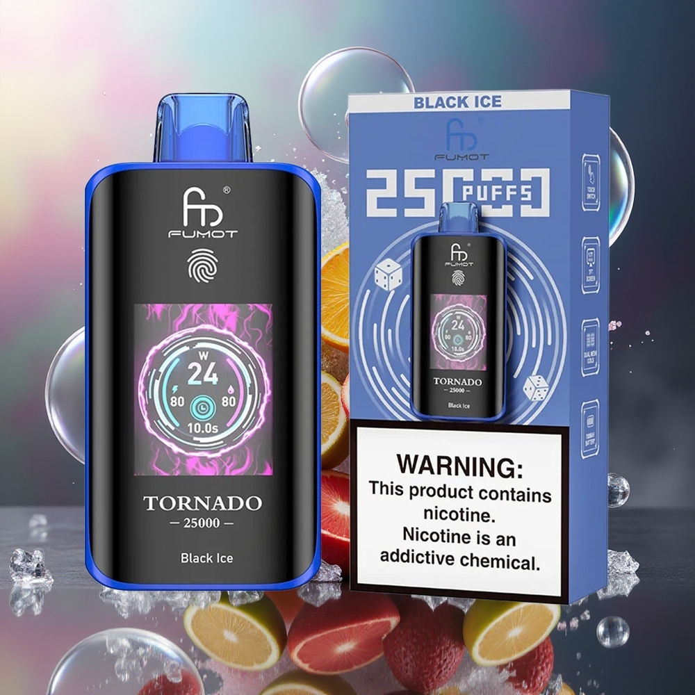 Fumot Tornado 25000 Puffs 700mAh Sort Is Engros Danmark